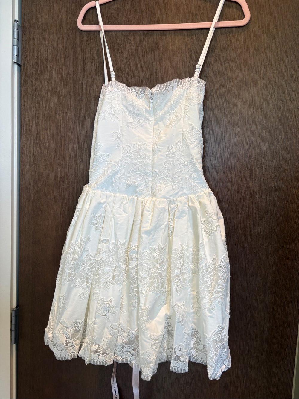 Chloe White Lace Broderie Anglaise Mini Dress - Picture 6 of 6